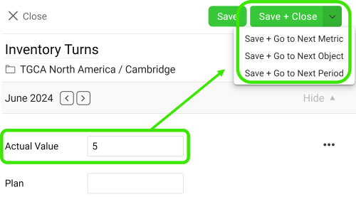 Metric Options