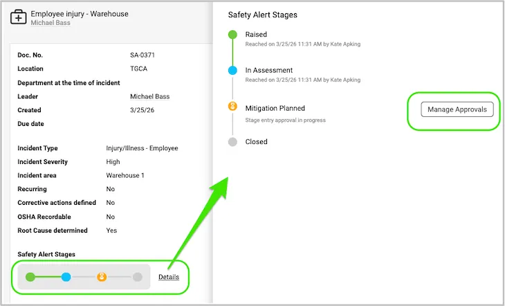Safety Alerts Stages